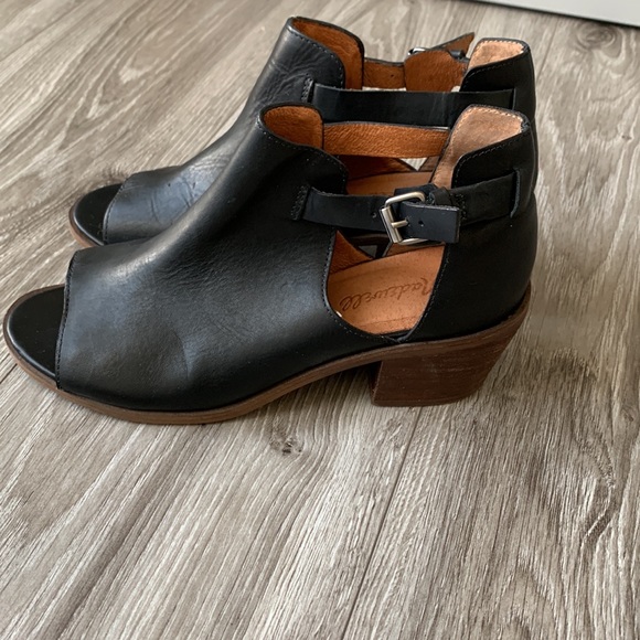 MADEWELL Pierce Peep Toe Shoe Bootie Black Size 8.5 - Picture 3 of 13